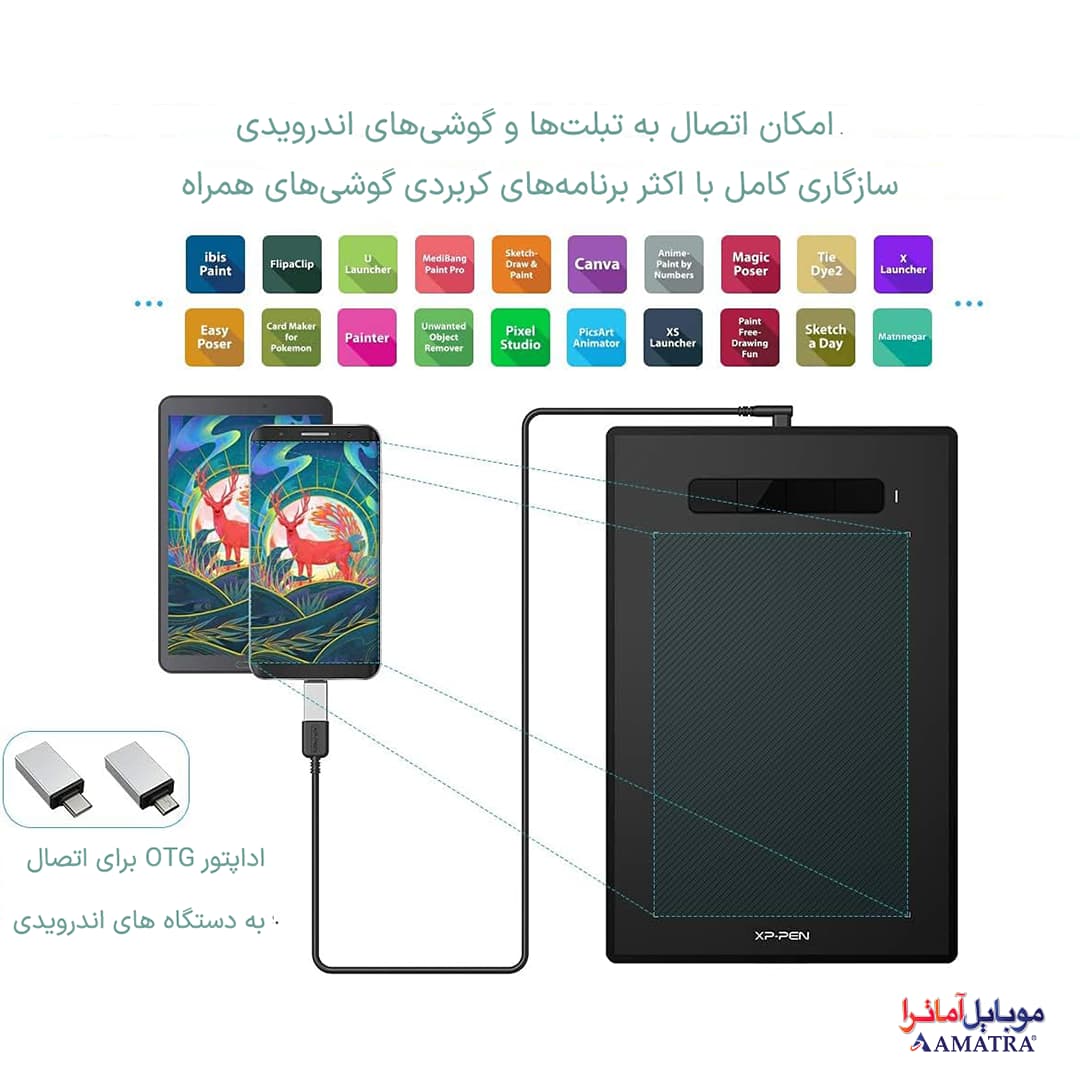 تبلت طراحی گرافیکی و قلم نوری XP-PEN G960S — تصویر ۴