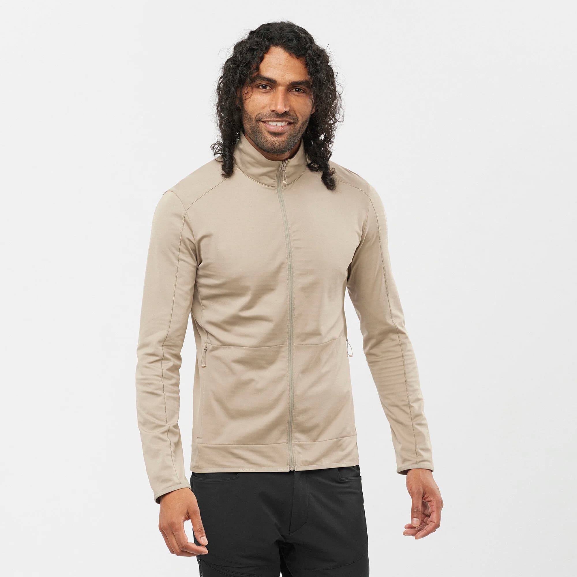 سویشرت سالامون / SALOMON – مدل Outrack FZ / خاکی — تصویر ۲