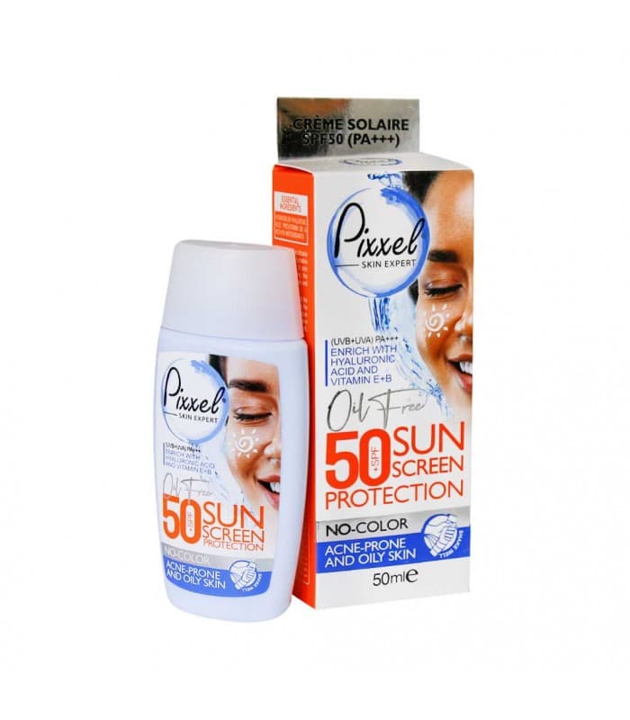 کرم ضد آفتاب بدون رنگ پیکسل SPF50 پوست چرب،مختلط و جوشدار 50 میل — تصویر ۲