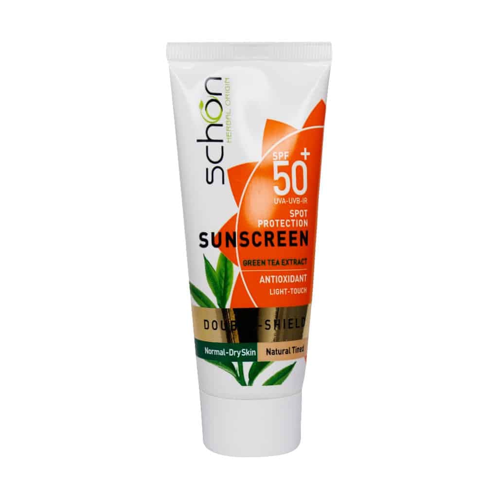 کرم ضد آفتاب دابل شیلد SPF50 شون مناسب پوست خشک تا نرمال 50 میل