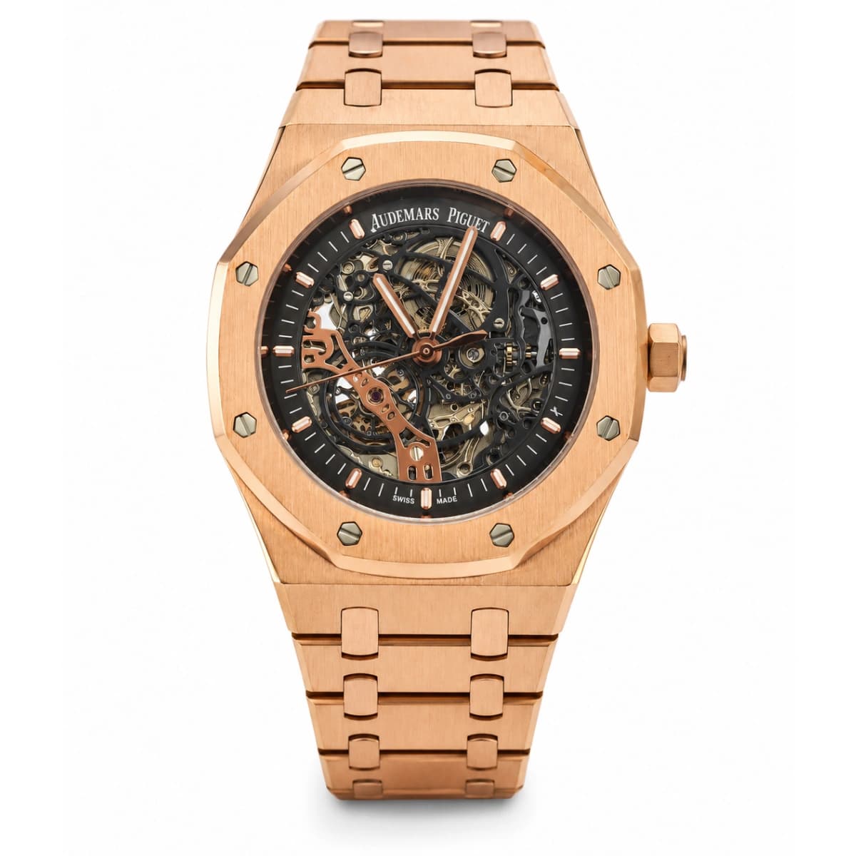 ساعت مردانه اتوماتیک AP طرح Royal Oak مدل N’0688 W858 رزگلد
