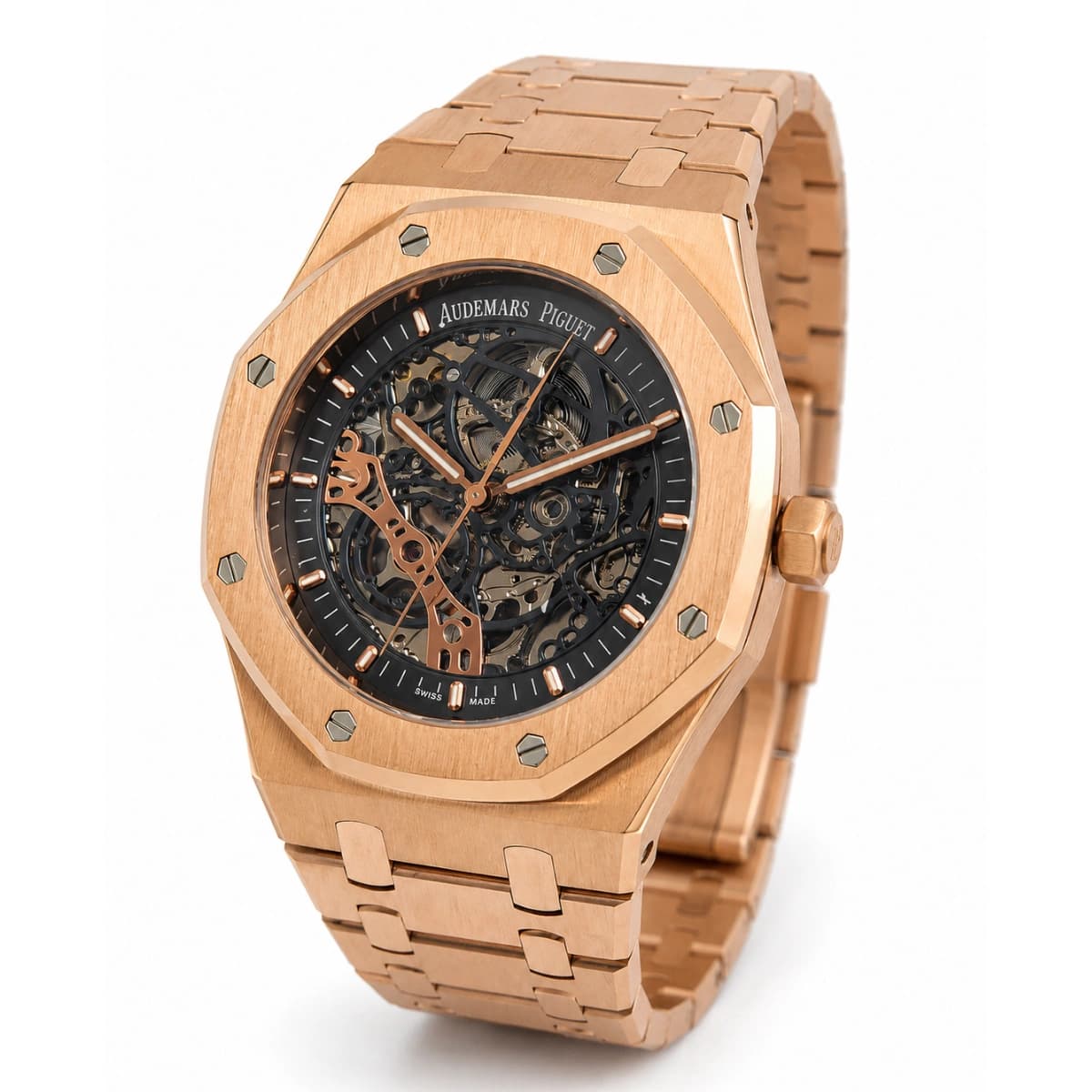 ساعت مردانه اتوماتیک AP طرح Royal Oak مدل N’0688 W858 رزگلد — تصویر ۲