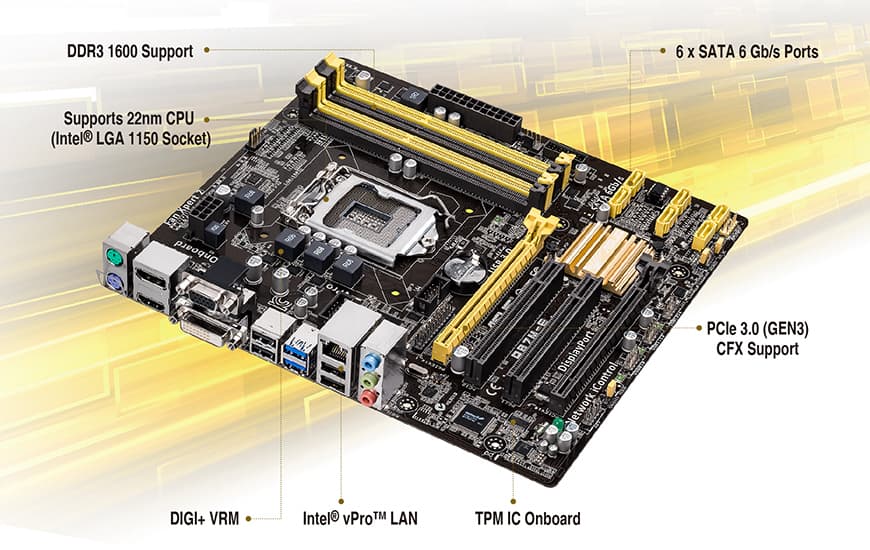 مادربورد ایسوس استوک مدل MB ASUS Q87M-E — تصویر ۳