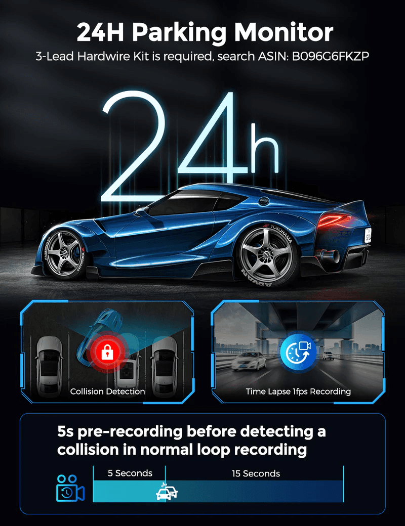 دوربین خودرو AZDOME M550 MAX new version (اورجینال با گارانتی) — تصویر ۴