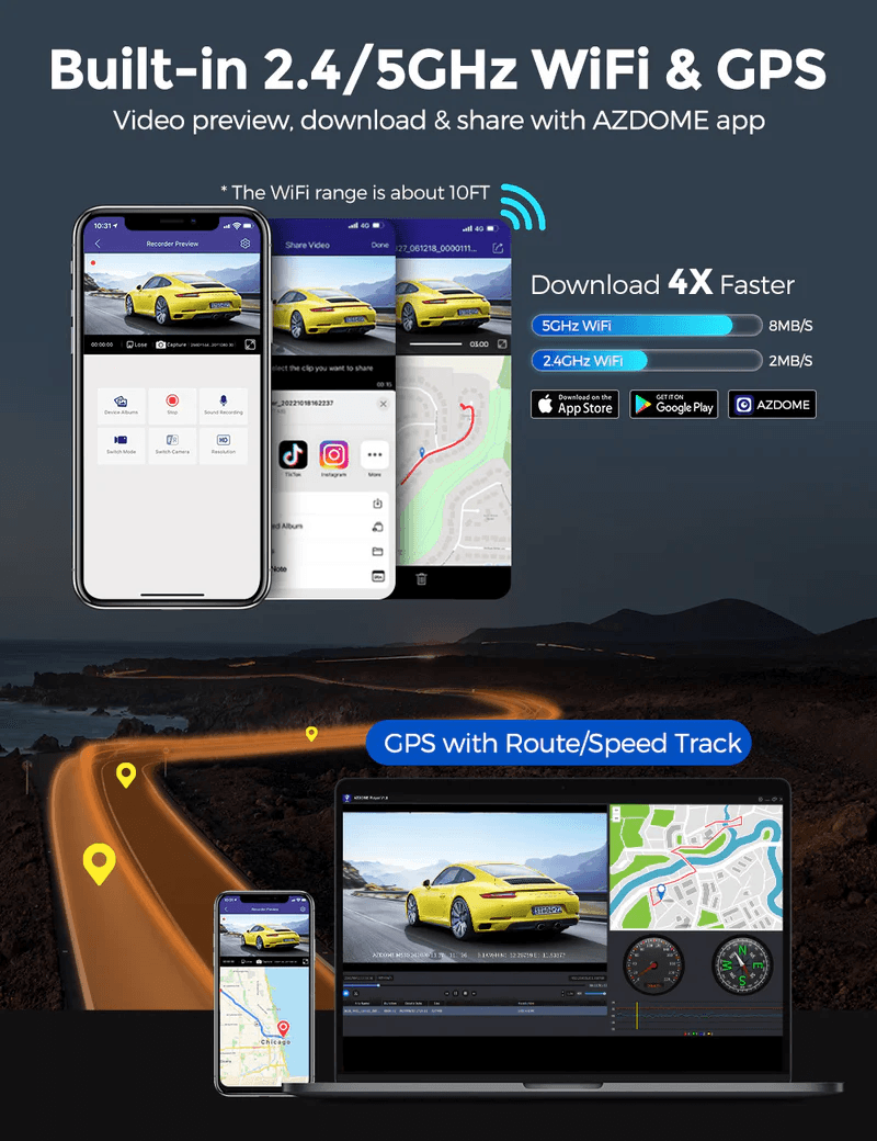 دوربین خودرو AZDOME M550 MAX new version (اورجینال با گارانتی) — تصویر ۲