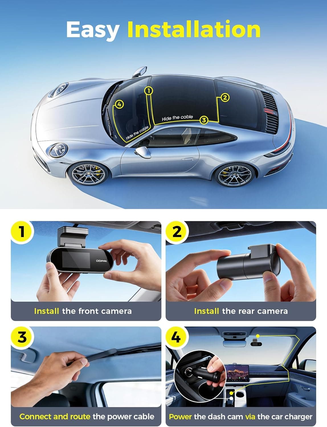دوربین خودرو شیائومی DDPAI N2 Dual Dash Cam new version (اورجینال ارسال فوری) — تصویر ۸