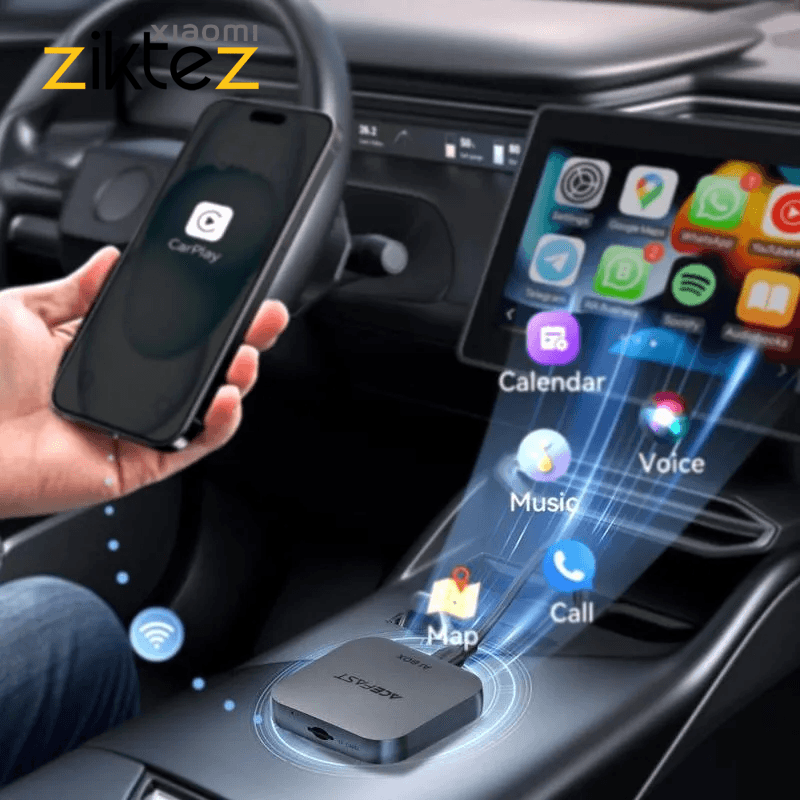اپل کارپلی اندروید اتو بی سیم اندروید باکس خودرو پشتیبانی از اینترنت CarPlay Android Auto Ai Box (اورجینال با گارانتی) — تصویر ۶