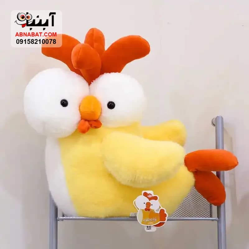 عروسک مرغ چشم قلمبه زرد 30 سانتی کد 1442