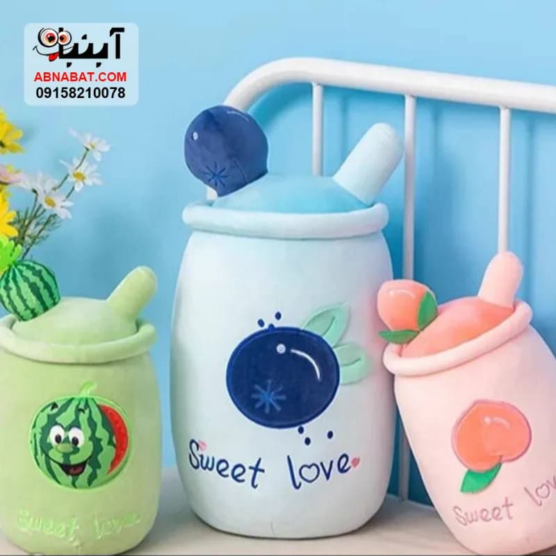 لیوان اسموتی میوه ای پولیشی صورتی 25 سانتی کد 1441