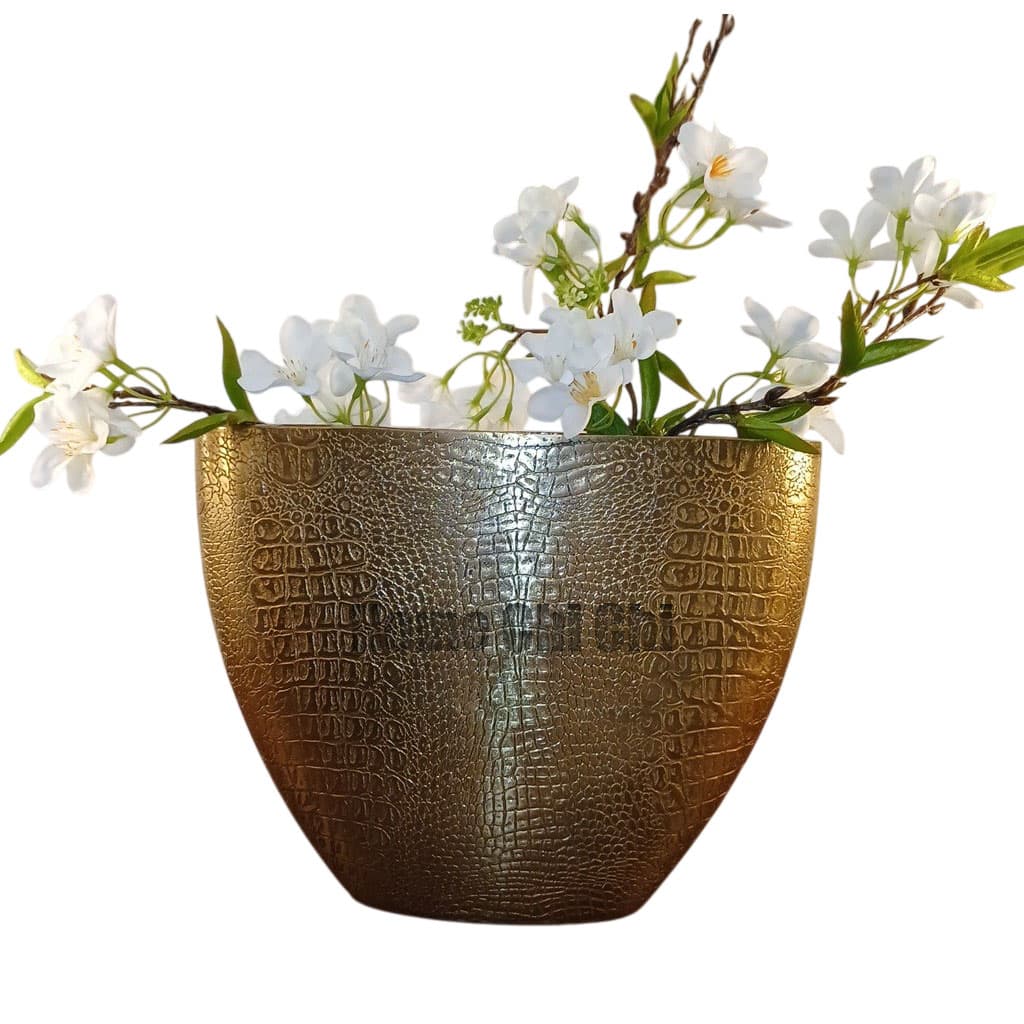 گلدان پوست ماری چرمی الومینیومی — تصویر ۳