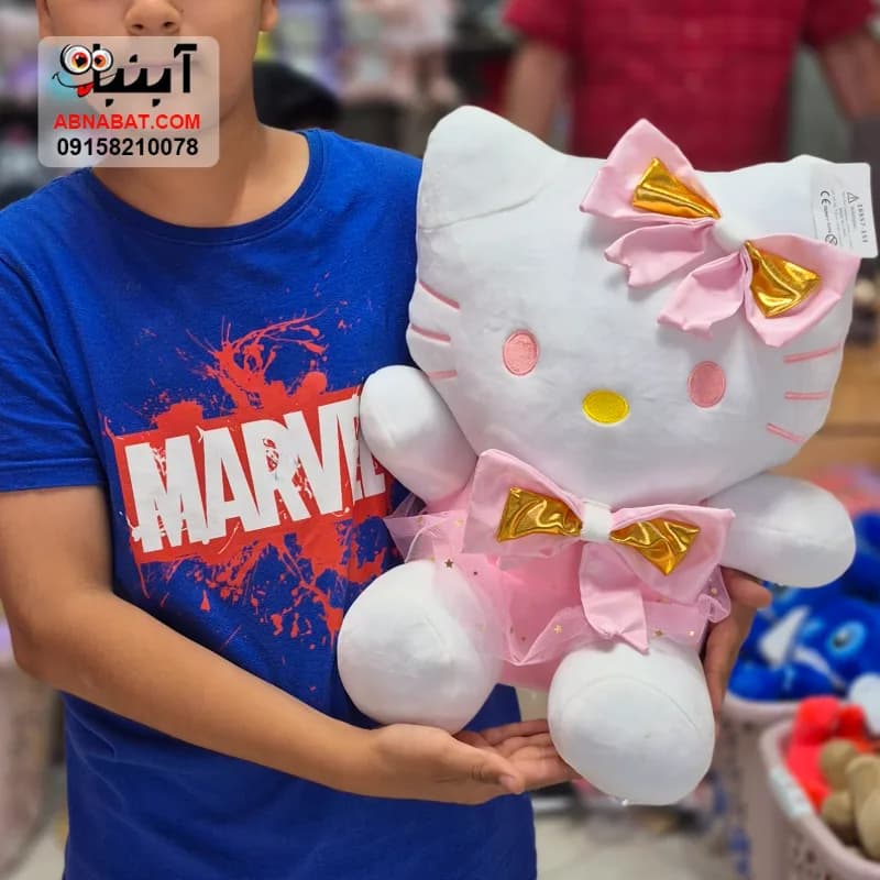 عروسک کیتی پتودار سفید 45 سانتی کد 1434 — تصویر ۲