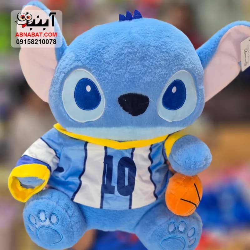 عروسک استیچ پتودار ورزشی آبی 50 سانتی کد 1432