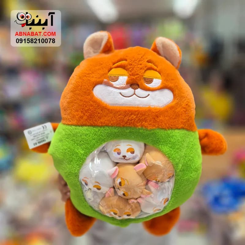 عروسک روباه زوتوپیا بچه دار(باردار) سبز 50 سانتی کد 1396