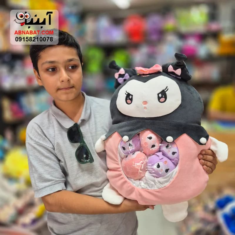 عروسک کرومی بچه دار(باردار) مشکی صورتی 50 سانتی کد 1393 — تصویر ۲
