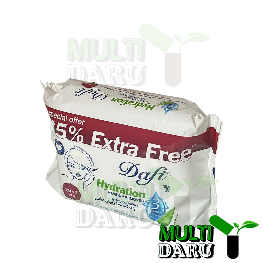 دستمال مرطوب پاک کننده آرایش دافی 20+7 عددی