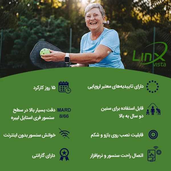 سنسور پایش مداوم قند خون لینکس ویستا — تصویر ۲