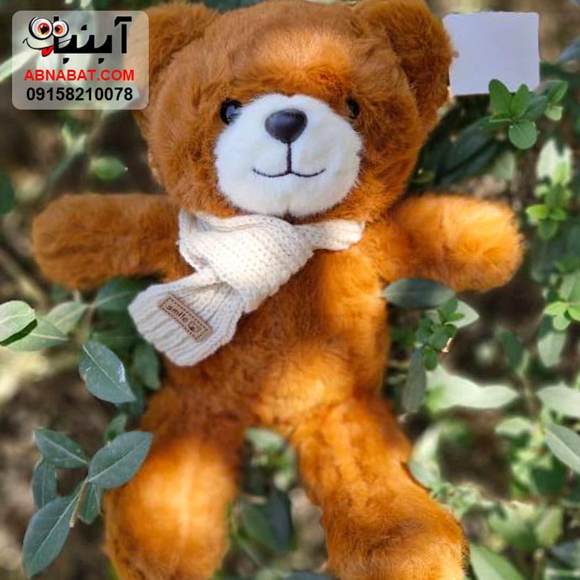 عروسک خرس شال گردنی 35سانتی کد1359 — تصویر ۴