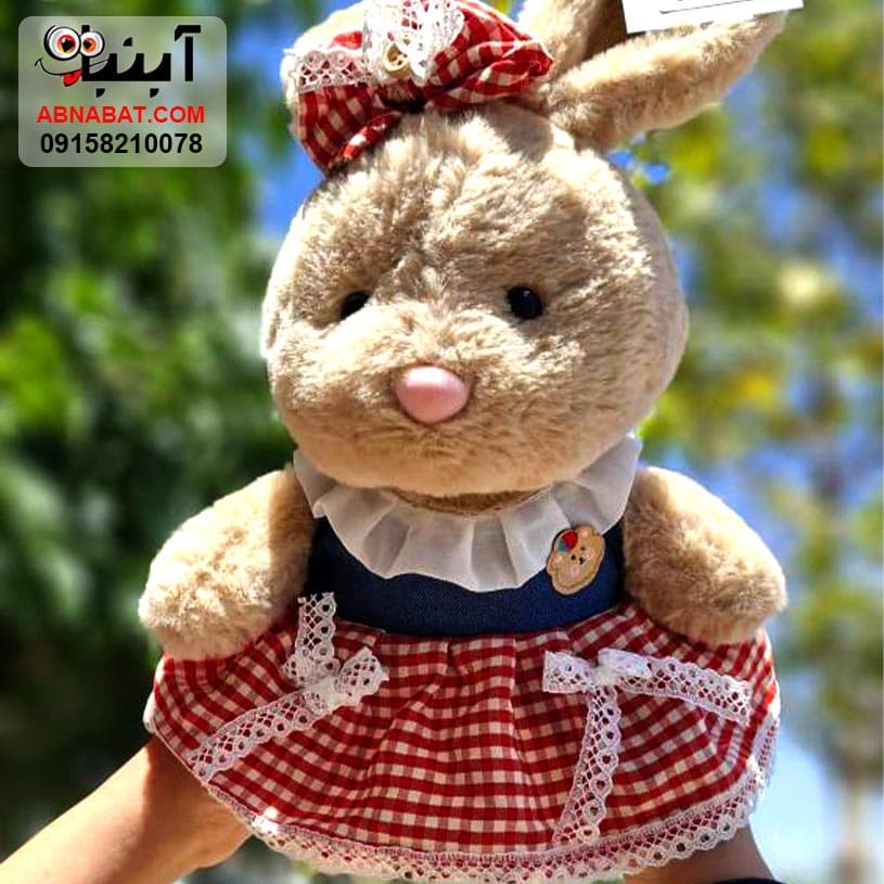 عروسک خرگوش دامن قرمز35سانتی کد1352 — تصویر ۳