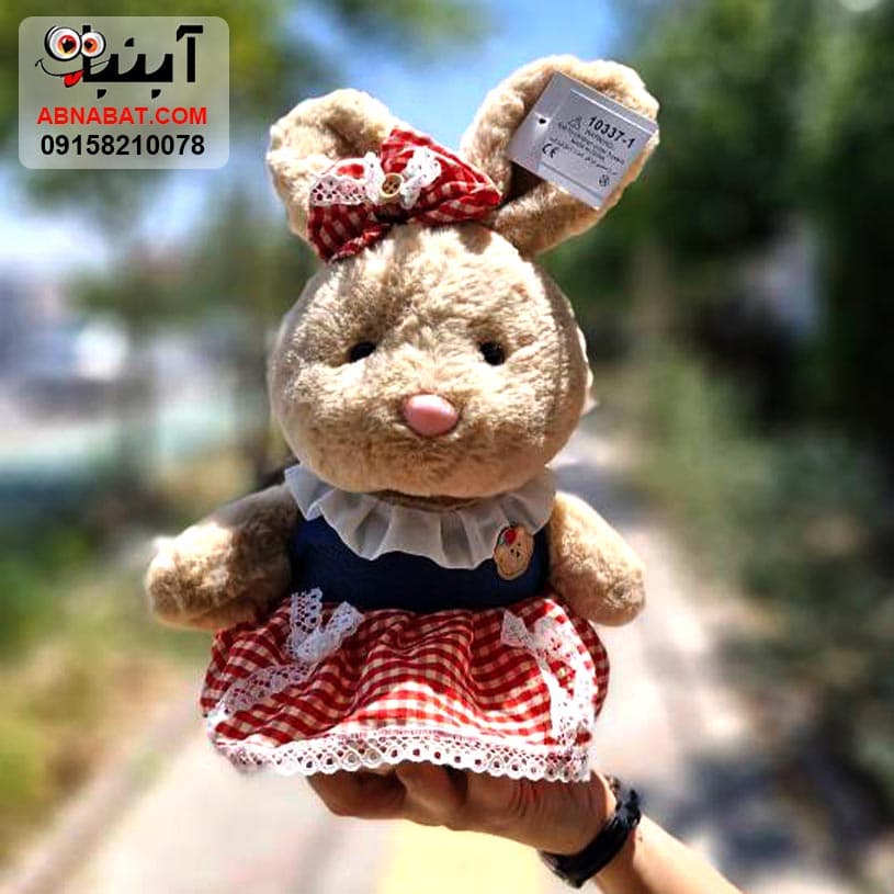 عروسک خرگوش دامن قرمز35سانتی کد1352 — تصویر ۲