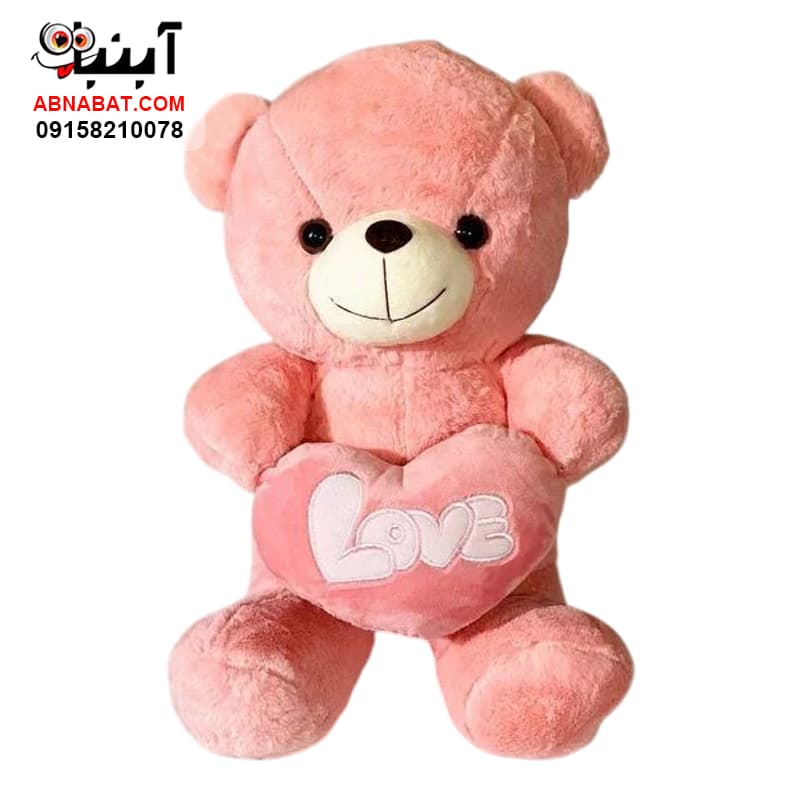 عروسک خرس قلب به دست صورتی 30 سانت کد 1289 – Bear doll