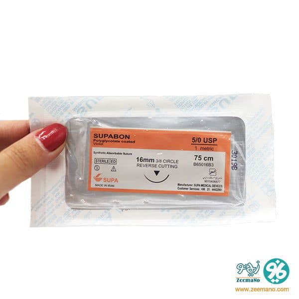 نخ بخیه ویکریل 5/0 با سوزن ریورس کات سوپا — تصویر ۲