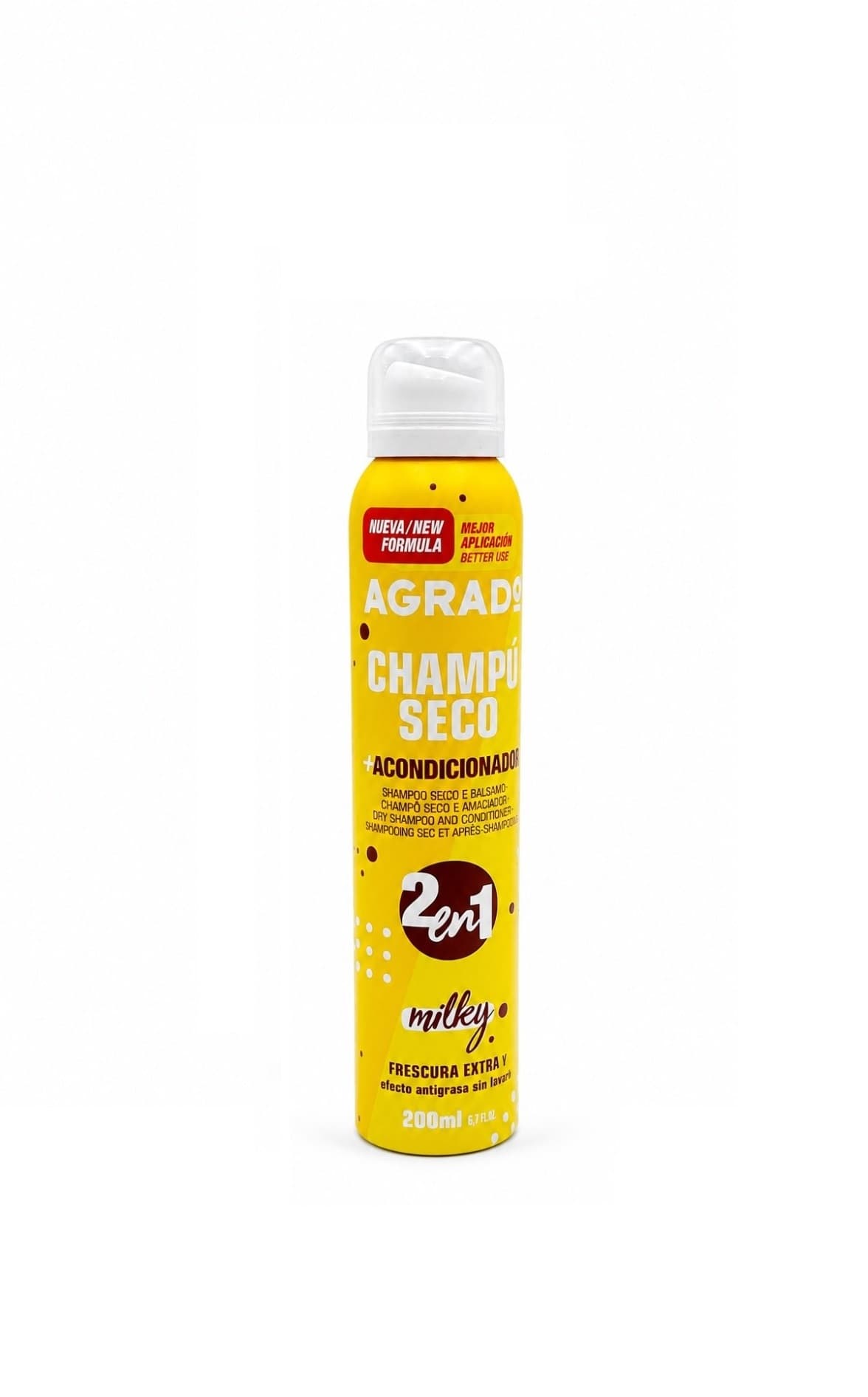 شامپو خشک آگرادو Agrado 2 در 1 Milky حجم 200 میلی‌لیتر