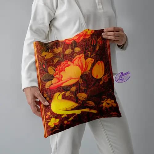 ساک خرید طرح گل و مرغ