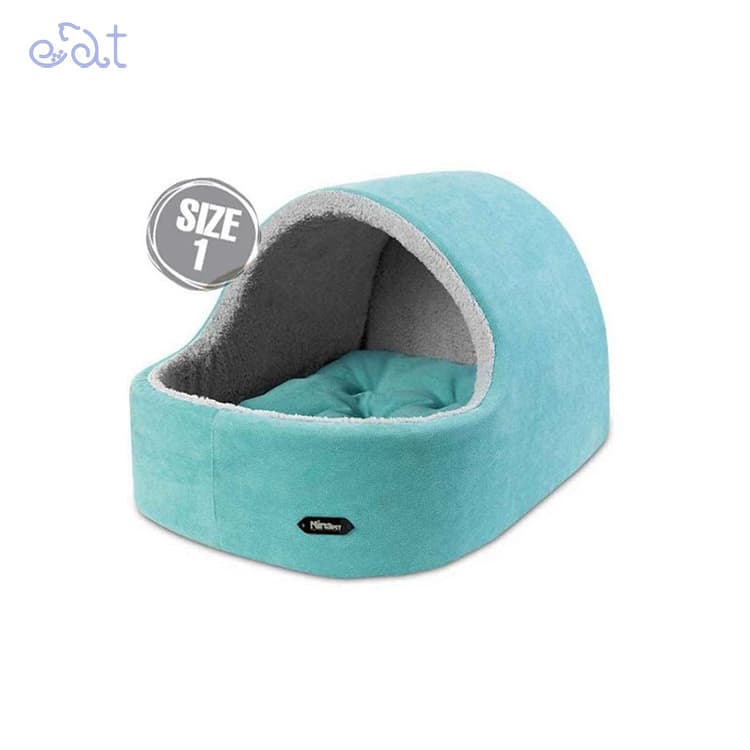 جای خواب سگ و گربه مدل لانه بیفو برند نیناپت NinaPet (رنگ آبی سایز 1)