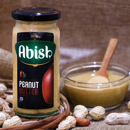 کره بادام زمینی طبیعی وعسلی آبیش