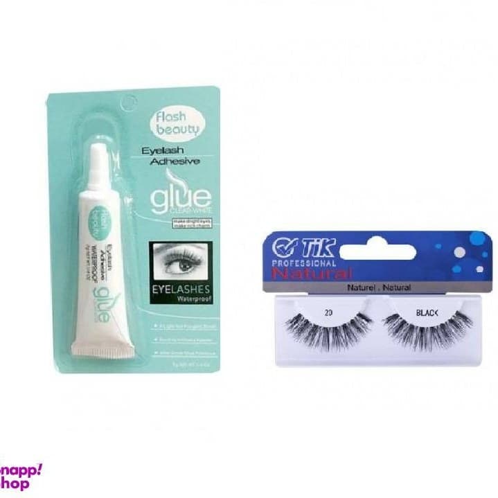 چسب مژه فلش+مژه تیک 20