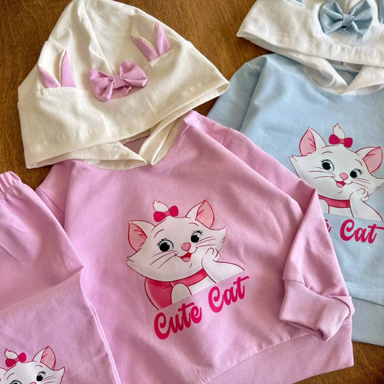 هودی شلوار پیشی Cute Cat سایز 35 تا 50 کد 6951 — تصویر ۲