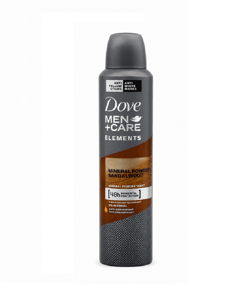 اسپری ضد تعریق مردانه داو مدل Men+Care Elements Mineral Powder & Sandalwood