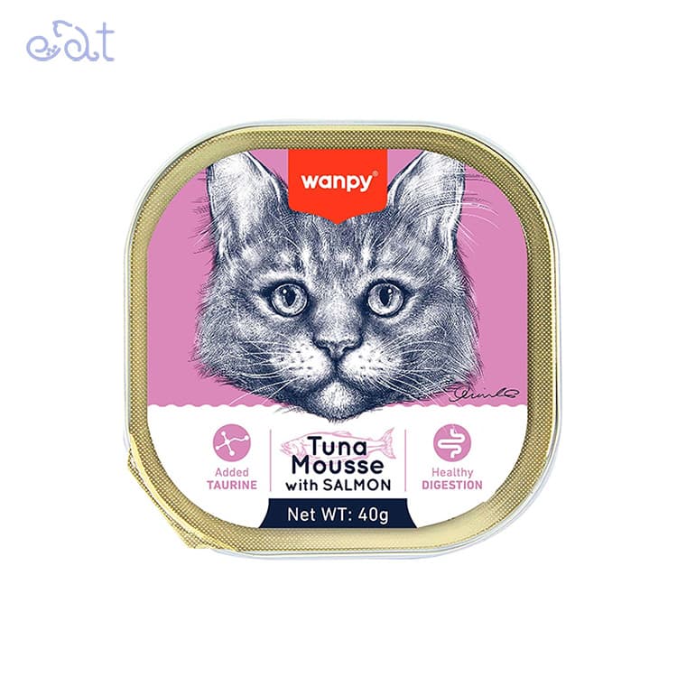 ووم گربه ونپی با طعم ماهی تن و سالمون مدل Wanpy Mousse Tuna & Salmon وزن 40 گرم