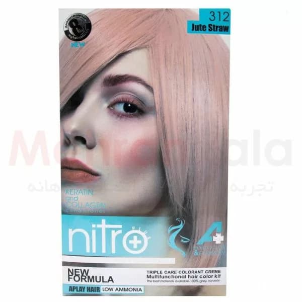 کیت رنگ مو و ابرو نیترو پلاس مدل +A شماره 312 – کنفی حصیری