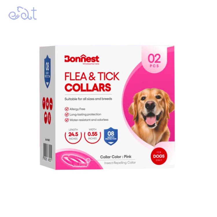 قلاده ضد کک و کنه سگ بونست مدل Bonnest Flea & Tick Collar بسته 2 عددی رنگ صورتی
