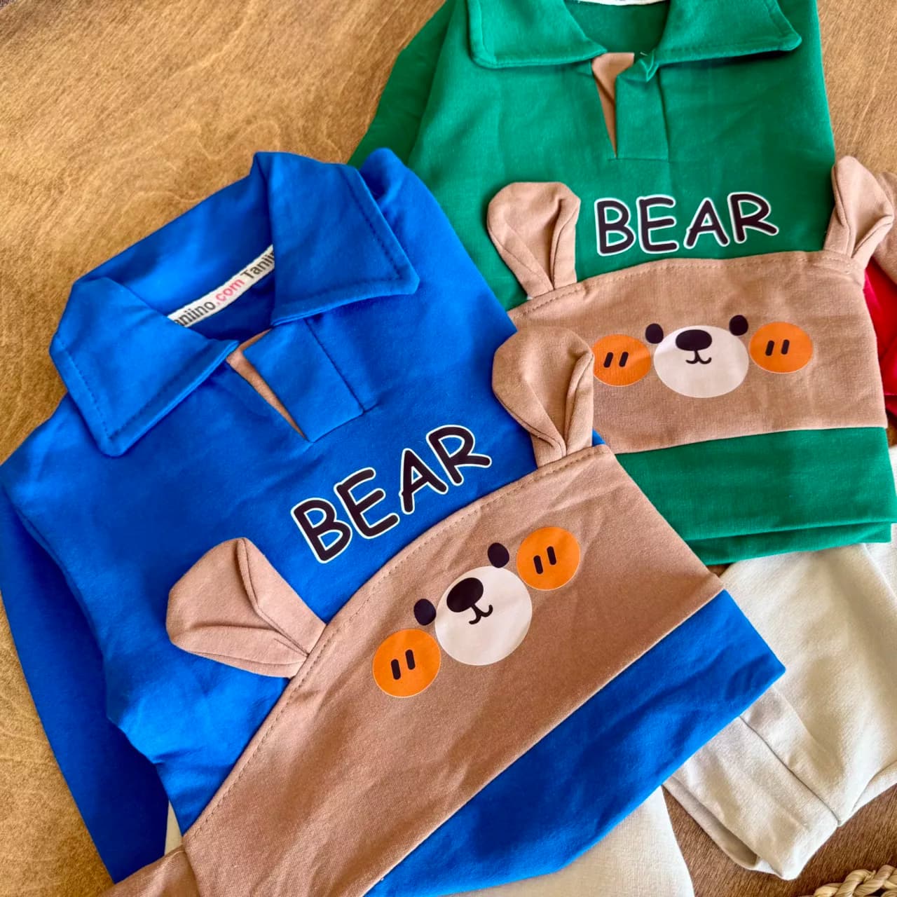 بلوز شلوار یقه دار خرس گوش دار Bear کد 6841 — تصویر ۲