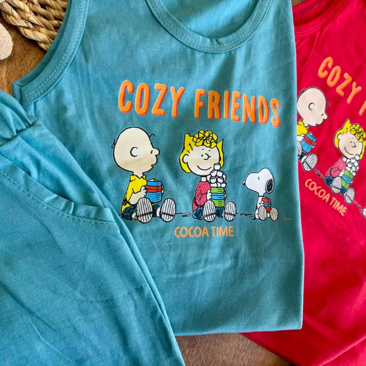 تاپ شلوارک دختر پسر اسنوپی Cozy Friends کد 6732 — تصویر ۲