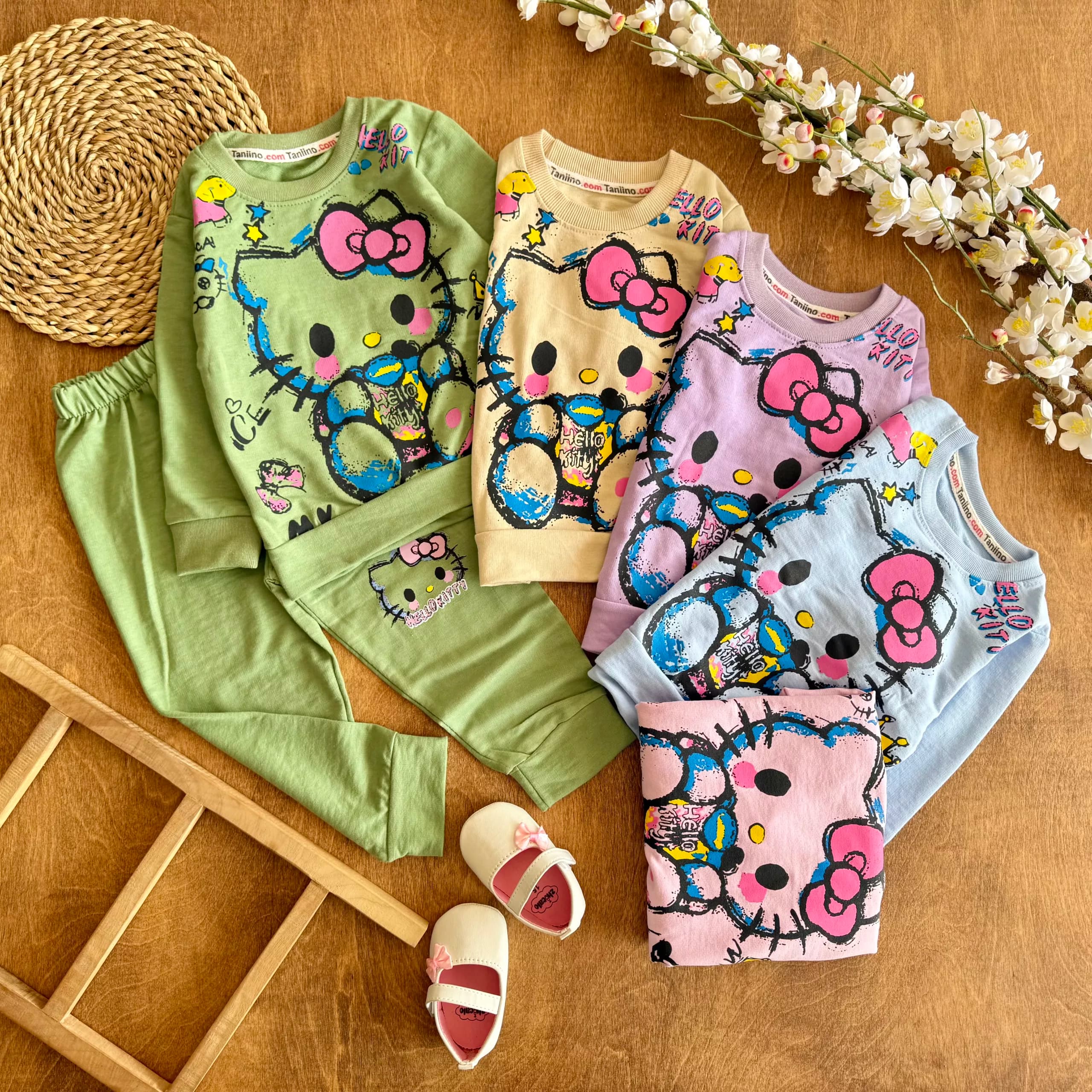 بلوز شلوار پیشی کیتی پاپیونی Hello Kitty کد 6811