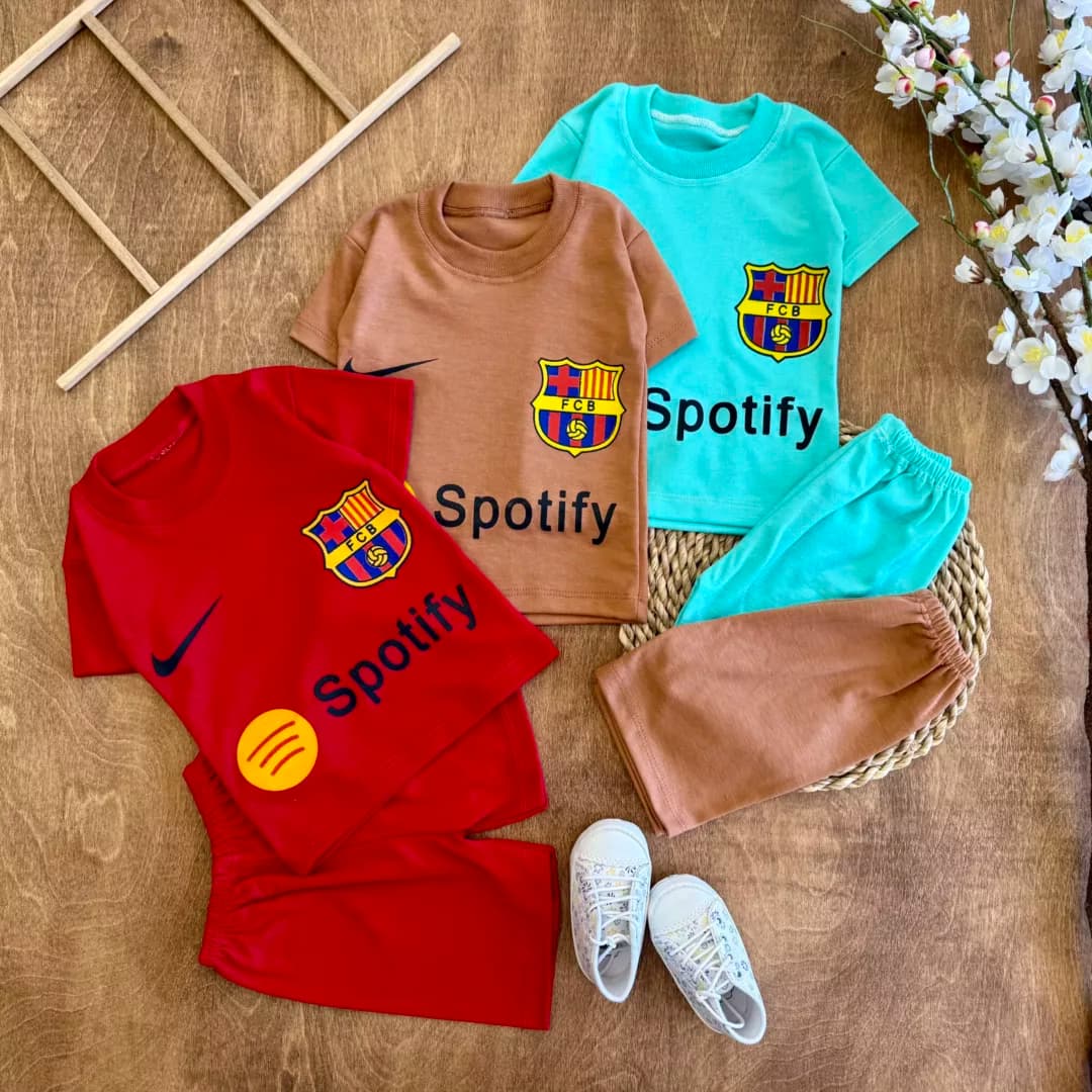 تیشرت شلوارک spotify (پررنگ) سایز ۴ تا ۶ کد 6499