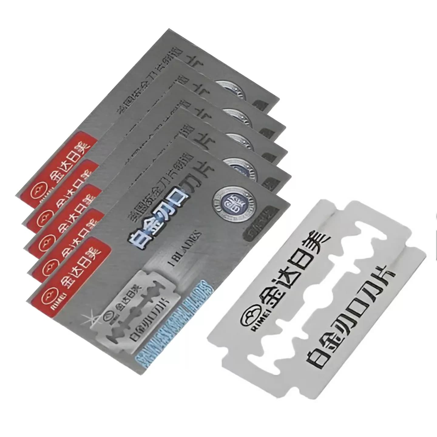 تیغ یدک سنتی اصلاح لبه پلاتین مدل Rimei بسته 5 عددی