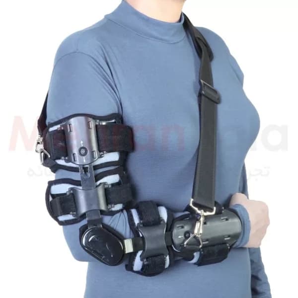 آرنج بند با مفصل مدرج طب و صنعت مدل Rom Hinged – دست راست