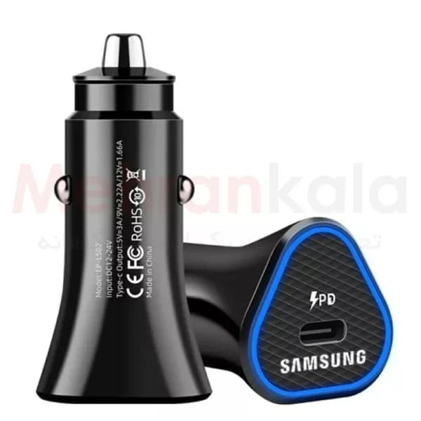 شارژر فندکی تایپ سی 25 وات سامسونگ مدل USB-C 25W به همراه کابل شارژ