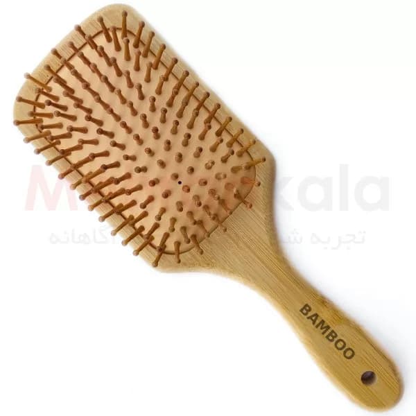 برس موی چوبی بامبو وودن مدل Bamboo – دندانه گرد — تصویر ۳