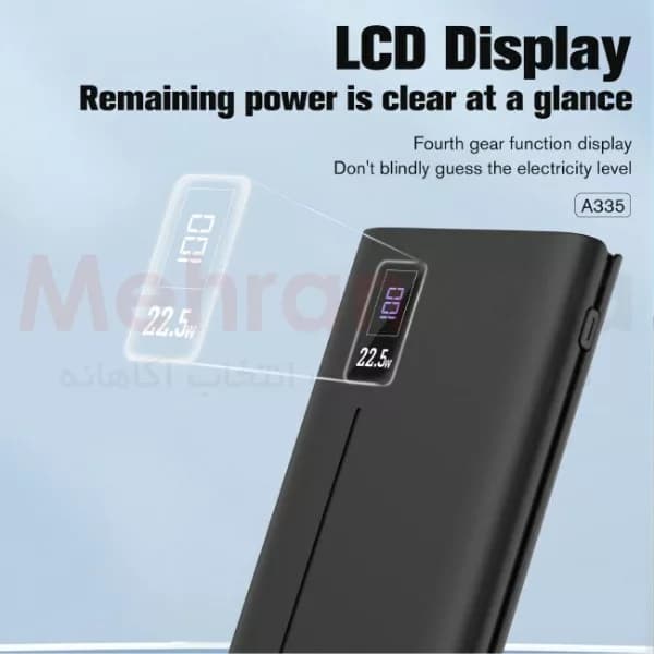 پاوربانک فست شارژ آسپور مدل A335 22.5W PD+QC 4.0 ظرفیت 10000 میلی آمپر – توان 22.5 وات — تصویر ۴