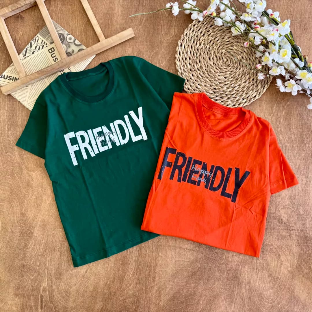 تیشرت تک طرح Friendly سایز 50،55 کد 6239 — تصویر ۴