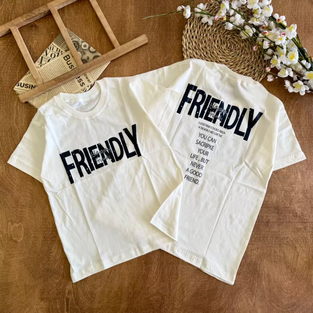 تیشرت تک طرح Friendly سایز 50،55 کد 6239 — تصویر ۳