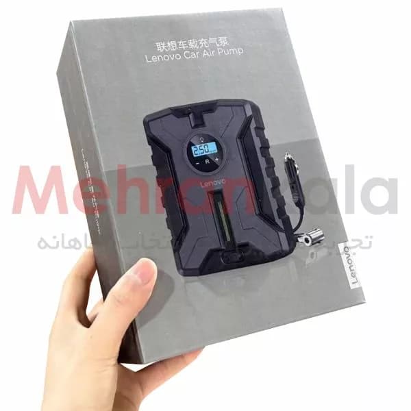 پمپ باد فندکی خودرو دیجیتال لنوو مدل Air Pump HV05 — تصویر ۴