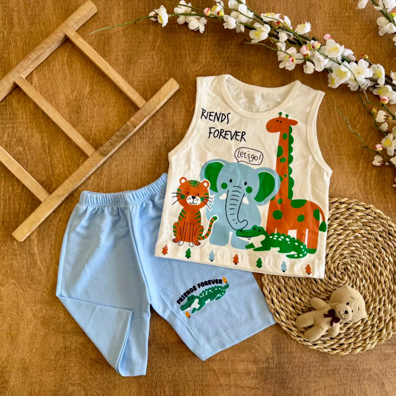 تاپ شلوارک حیوانات جنگل FRIENDS سایز 35 تا 45 کد 6730