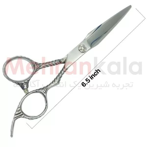 قیچی اصلاح حرفه ای استیل ژاپنی سوتاپ مدل Silver Class سایز 6.5 اینچ — تصویر ۳