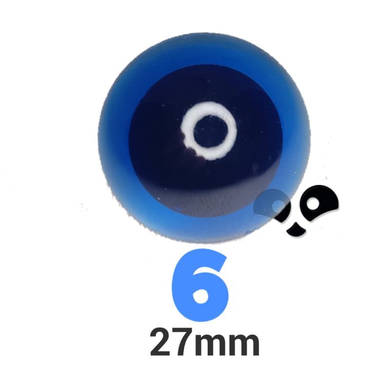 چشم عروسک شیشه ای ۶ (۲۷میلیمتر) (۱۰۰عددی)